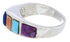 Authentic Sterling Silver Multicolor Southwest Ring Size 6-1/2 CX50870